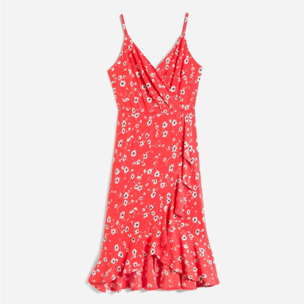 Faux Wrap Ruffle Dress